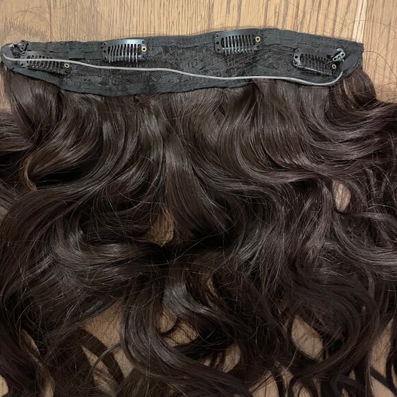 KooKaStyle Girls or Women Chocolate Brow Hair Extensions plus Zonon Hair Nets - Picture 2 of 7